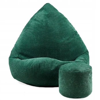 Sėdmaišis su pufu Sako Mega Dot Velour L, žalias