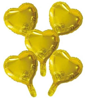 Globos Europe Bv Guld folieballon hjerter, 5 stk
