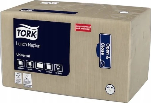Tork Tork - Serwetki lunchowe, 1-warstwowe, naturalne - Universal