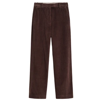 Kelnės moterims, Ruda, Tailored corduroy pants