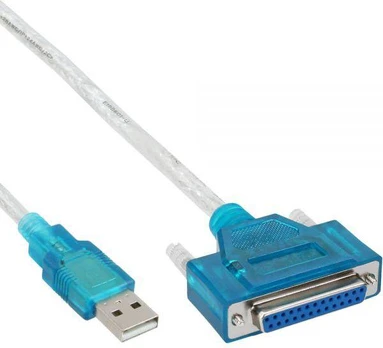 USB laidas InLine USB-A - IEEE 1284 (LPT) 1,8 m permatomos (33397I)