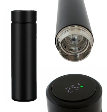 Termosas puodelis su LCD ekranu juodas 500ml