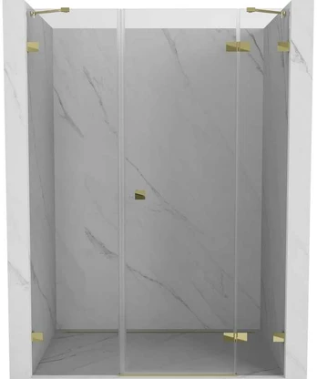 Dušo durys Mexen Lunar, dešininės, 135 cm, transparent/auksinis