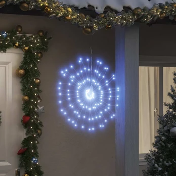 Kalėdinis šviestuvas fejerverkas, 140 šaltų baltų led, 17cm