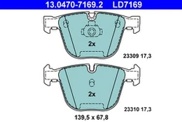 ATE 13.0470-7169.2 Brake pad set
