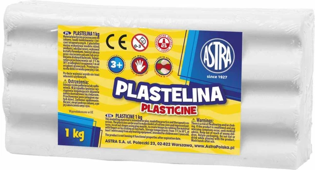 Plastelina Astra 1kg balta