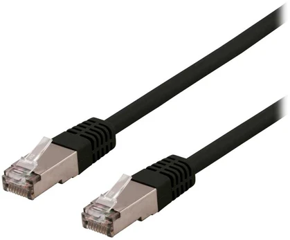 DELTACO S/FTP Cat6 patchkabel, LSZH, 5m, Juodas