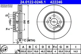ATE 24.0122-0246.1 Brake Disc