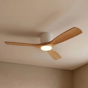 "Lucande Smart LED" lubinis ventiliatorius "Moneno", baltas/medis, Tuya