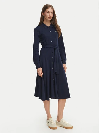 Lacoste Marškinių tipo suknelė EF5299 Tamsiai mėlyna Regular Fit