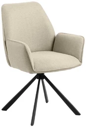 Dining chair GLENDA with armrest, beige kaina