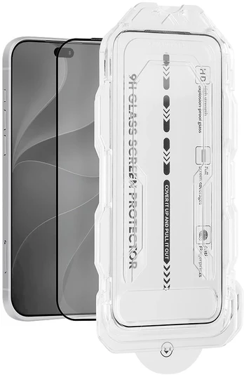 OBAL:ME 5D Glass Screen Protector with Applicator for Apple iPhone 17 Pro Max/18 Pro Max Juodas