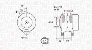 Kintamosios srovės generatorius MAGNETI MARELLI 063731837010