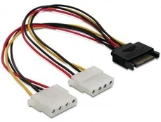 Kabelis SATA M 15 – Molex x2 Delock (0,2 m)