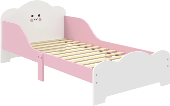 Aosom Vaikiška lova 143x77x60 cm Rožinė MDF