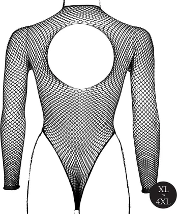 Shots Body with Fishnet Structure and Turtle Neck - OSX - Juodas
