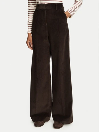 Weekend Max Mara Medžiaginės kelnės Tania 2625136012 Ruda Regular Fit