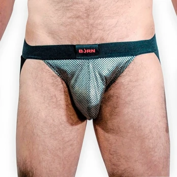 BURN 023 JOCK STUDIO 54 S - Premium Mesh Jockstrap, Shiny Details, Size S