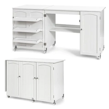 Rašomasis stalas Costway 158x50x75 cm, baltas