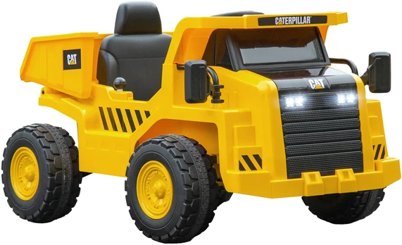 Aosom Elektrinis vaikų ekskavatorius Caterpillar, geltonas, 110 x 70,5 x 61,5 cm