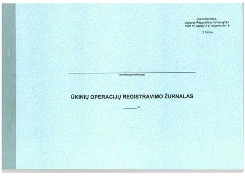 Ūkinių operacijų registravimo žurnalas, horizontalus