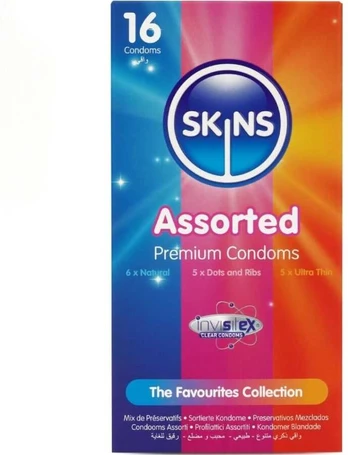 SKINS - ASSORTED PREMIUM CONDOMS PACK 16