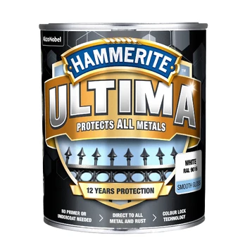 Emaliniai dažai Hammerite Ultima Smooth, blizgus, 0.7 l, balta