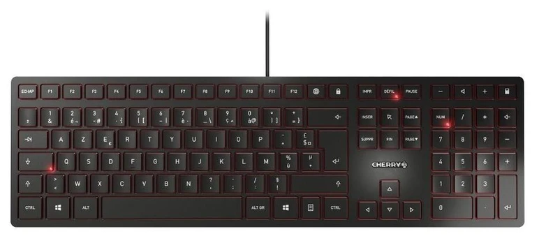 Klaviatūra CHERRY KC 6000 SLIM FR-išdėstymas, juodas