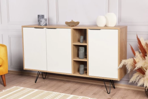 Konsolė Clara Console-Oak, White Ąžuolas Balta