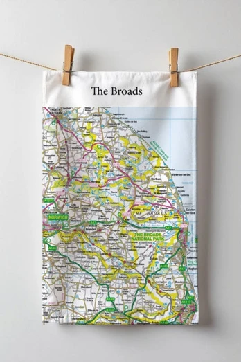 OS Map Tea-towel - The Broads