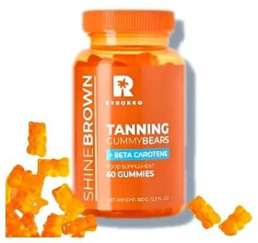 Byrokko BETA CAROTENE TANNING GUMMIES - Įdegio Guminukai, 60vnt