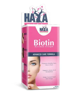 HAYA LABS Biotin Maximum Strength 10,000 mcg. - 100 tabl.