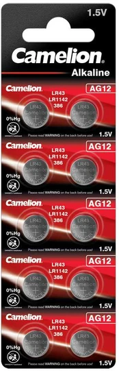 Elementas be gyvsidabrio, AG12/LR43/386, B10, 1,5V, CAMELION, 10 vnt.