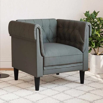 Česterfildo sofa kėdė Tamsiai pilka 78.5 x 74.5 x 74.5 cm