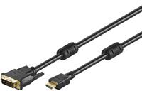 Kabelis DVI-D (18+1) Single Link - HDMI Goobay 3m