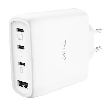 TRUST GaN įkroviklis MAXO 65W, 3xUSB-C, 1xUSB-A, baltas