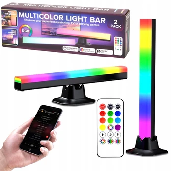 MULTICOLOR LIGHT BAR RGB lempos su stovu ir nuotoliniu pultu, 2 vnt