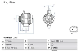 BOSCH 0 986 084 710 Kintamosios srovės generatorius