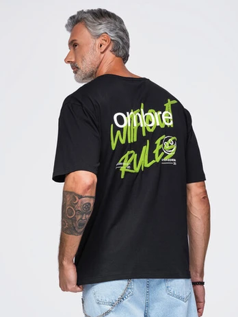 Marškinėliai vyrams Ombre OM-TSPT-0284, juodi
