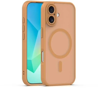 Dėklas Telforceone Mag Matt case for iPhone 16 6,1' ruda camera protection