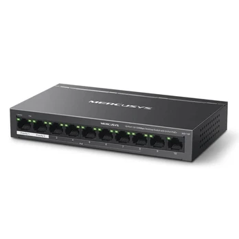 Komutatorius - Mercusys MS110P 10-Port PoE, 65W, Valdomas