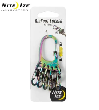 Nerūdijančio plieno karabinas raktams NiteIze Bigfoot KeyRack .