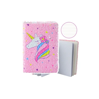 Lean Notebook Notebook Lined Sequins Two-Color Unicorn A5 80 Sheets
