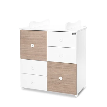 Komoda Lorelli Cupboard New, 2 box, baltos/gintaro spalvos