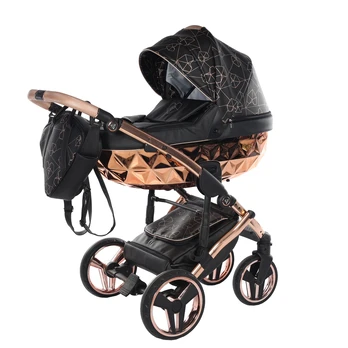 Junama Heart Black Rose Gold Vežimėlis 2 in 1