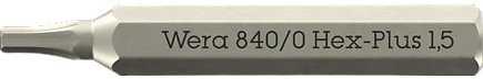 Screwdriver bit | Hex Plus key | HEX 1.5mm | 840/0 Micro