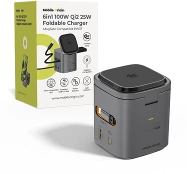 Mobile Origin 100W Qi2 25W Foldable Charger PW37 MagSafe Compatible
