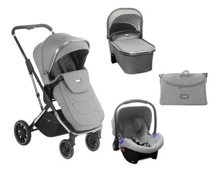 Universalus vežimėlis Kikkaboo Angele Chrome 3in1, Grey
