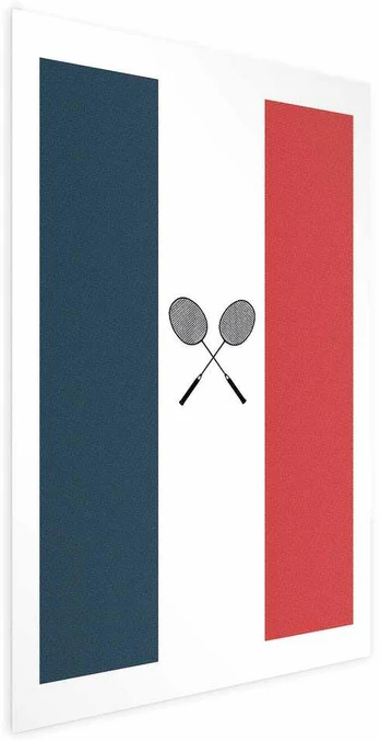Artgeist Plakatas - French Flags and Juodas Badminton Rackets