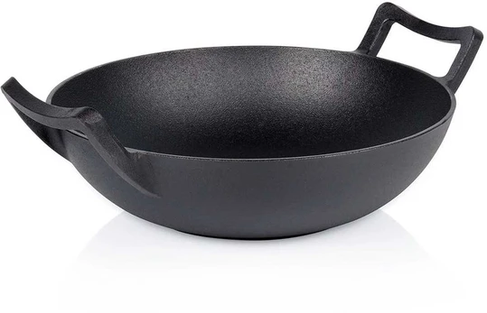 Ketaus wok keptuvė Vilde Cast Line 32 cm, juoda